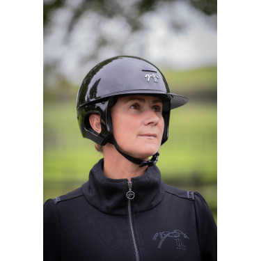 Casco Penelope visiera lunga Nero lucido