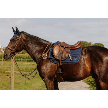 Cuffia antimosche Ti amo Equithème Origine Blu navy