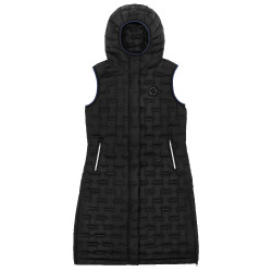 Giacca lunga trapuntata senza cuciture Je t’aime Equithème Navina donna Nero