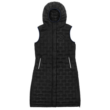 Giacca lunga trapuntata senza cuciture Je t’aime Equithème Navina donna Nero