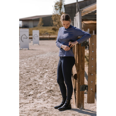 T-shirt Equithème Originals Emily donna Blu / grigio