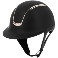 Casco con visiera larga Equithème Soazy opaco Rose Gold Nero / oro rosa
