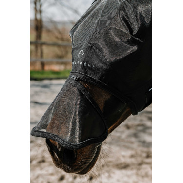 Maschera anti-mosche anti-UV Equithème Zipper Nero