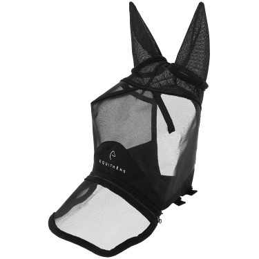 Maschera anti-mosche anti-UV Equithème Zipper Nero