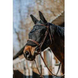 Maschera anti-mosche anti-UV Equithème Anatomic Nero