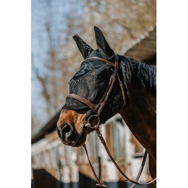 Maschera anti-mosche anti-UV Equithème Anatomic Nero