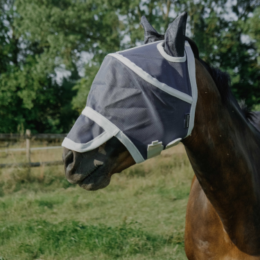 Maschera anti-mosche anti-UV Equithème Cerceau Marina Blu marino