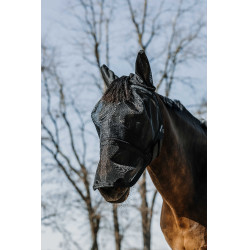 Máscara anti-moscas anti-UV Equithème 2 en 1 Nero