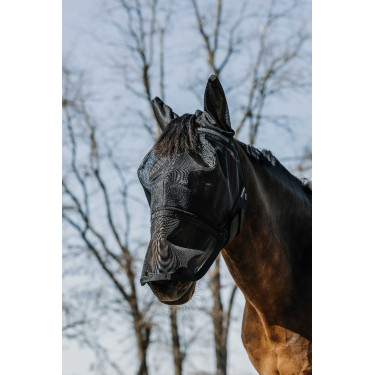 Máscara anti-moscas anti-UV Equithème 2 en 1 Nero