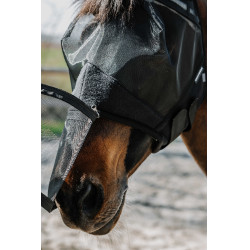Máscara anti-moscas anti-UV Equithème 2 en 1 Nero