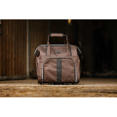 Borsa per strigliatura con rotelle Equithème Marrone