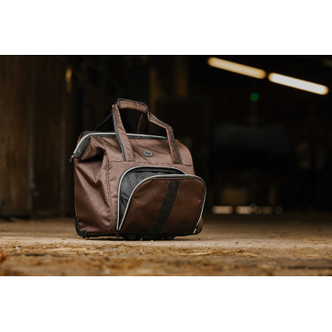 Borsa per strigliatura con rotelle Equithème Marrone