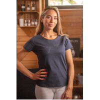 T-shirt Pénélope Iconic Strass Marina Blu marino