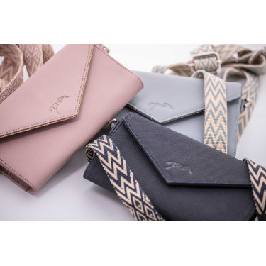 Phone Pocket Pénélope in pelle traforata nera Nero