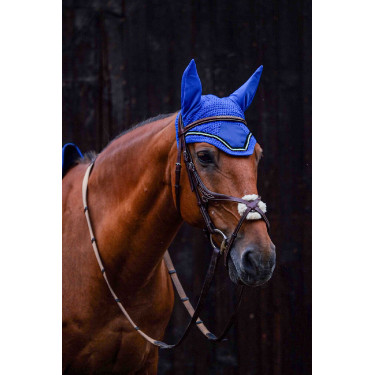 Cuffia anti-mosche Equithème Domino Blu reale Cuffia anti-mosche Equithème Domino Blu reale