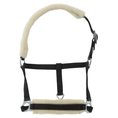 Capestro puledro Riding World montone sintetico Nero