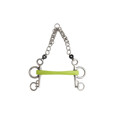Filet pelham Metalab Flexi Soft diritto con aste corte Verde