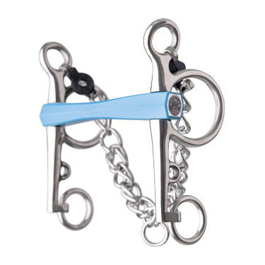 Morso pelham Metalab Flexi diritto con aste lunghe Blu