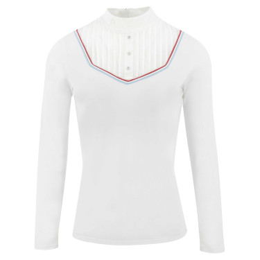 Polo Equithème Cabourg lange mouwen Bianco Polo Equithème Cabourg lange mouwen Bianco