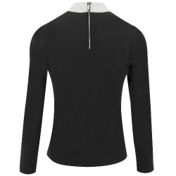 Polo Equithème Valencia a maniche lunghe Nero