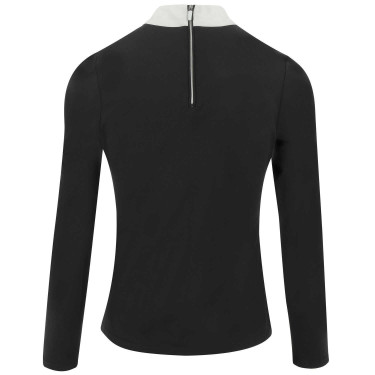 Polo Equithème Valencia a maniche lunghe Nero