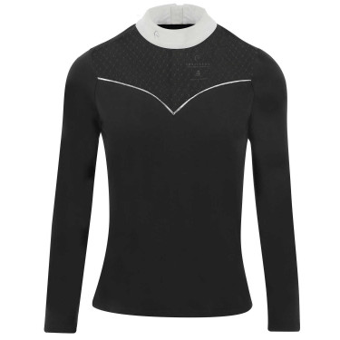 Polo Equithème Valencia a maniche lunghe Nero