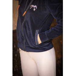 Felpa con zip Emy Velvet Pénélope Blu navy