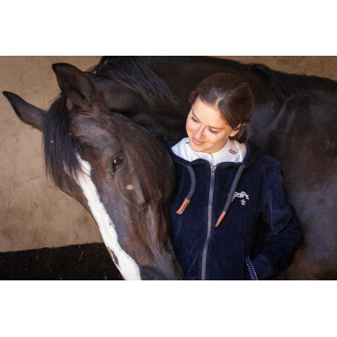 Felpa con zip Emy Velvet Pénélope Blu navy