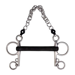 Filet Pelham Metalab in gomma rigida dritta