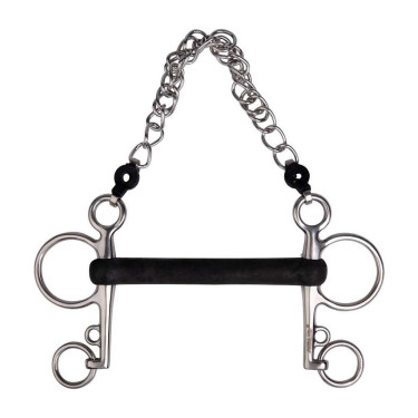 Filet Pelham Metalab in gomma rigida dritta