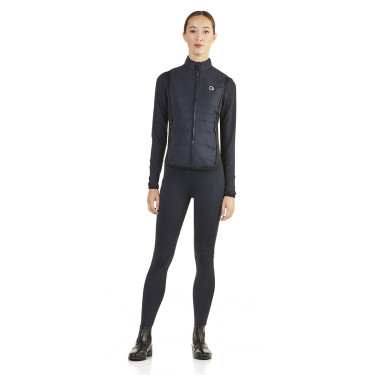 Gilet senza maniche trapuntato Ego7 Dea donna con pannelli laterali stretch Marina Blu marino