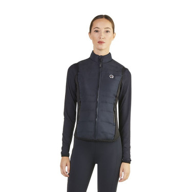 Gilet senza maniche trapuntato Ego7 Dea donna con pannelli laterali stretch Marina Blu marino