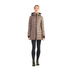 Parka lunga trapuntata Ego7 Era con cappuccio removibile da donna Tortora Marrone