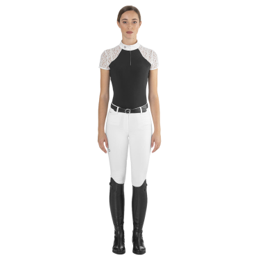 Polo da concorso Florentine Ego7 maniche lunghe donna Nero