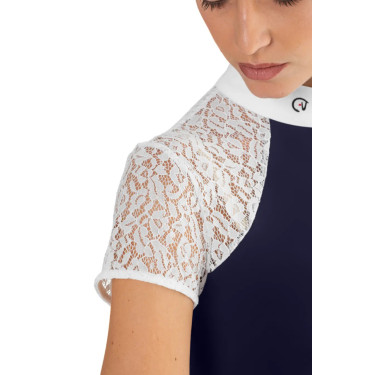 Polo da concorso Florentine Ego7 maniche lunghe donna Nero