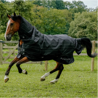 Coperta impermeabile Tyrex Equithème Lumin 600D Nero