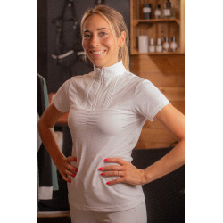 Polo da concorso Pénélope Florence Mesh maniche corte donna Bianco Polo da concorso Pénélope Florence Mesh maniche corte donna Bianco