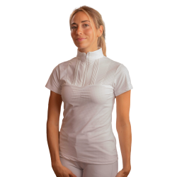 Polo da concorso Pénélope Florence Mesh maniche corte donna Bianco