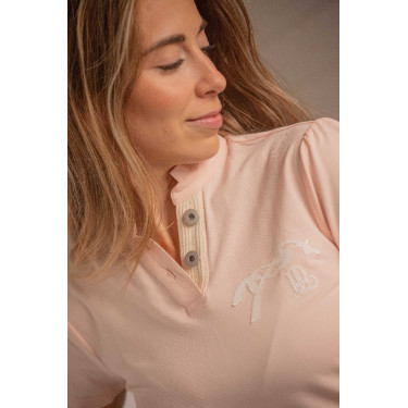 Polo Pénélope Victorine donna Pesca Rosa Polo Pénélope Victorine donna Pesca Rosa