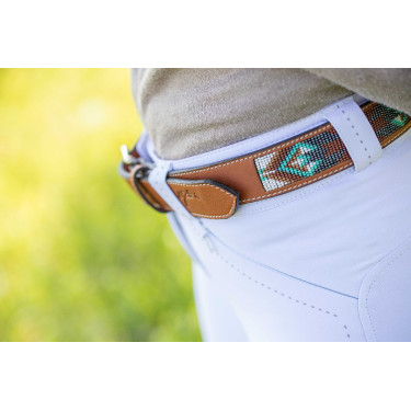 Cintura Pénélope Pearl Cognac / turchese Marrone