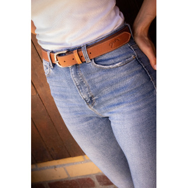 Cintura Pénélope Initial Cognac Marrone