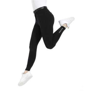 Pantaloni Equithème Safir con fondo in silicone Nero / blu