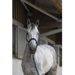 Capezzina + lunghina Equitheme Satinato Marina / turchese Blu