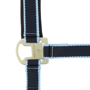 Capezzina + lunghina Equitheme Satinato Marino / azzurro chiaro Blu