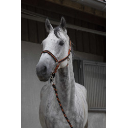Capezzina + lunghina Equitheme Satinato Nero / arancione Multicolore