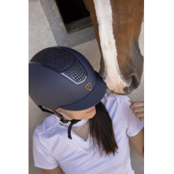 Casco Equithème Airy Nero / blu brillante