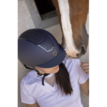 Casco Equithème Airy Nero / blu brillante