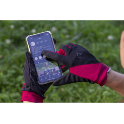 Guanti Equithème Knit digital Nero / prugna