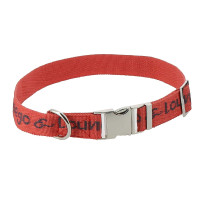 Collare in nylon Diego & Louna per cane Corallo / antracite Rosso