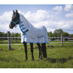 Camicia a rete Riding World Combo Bianco / azzurro cielo